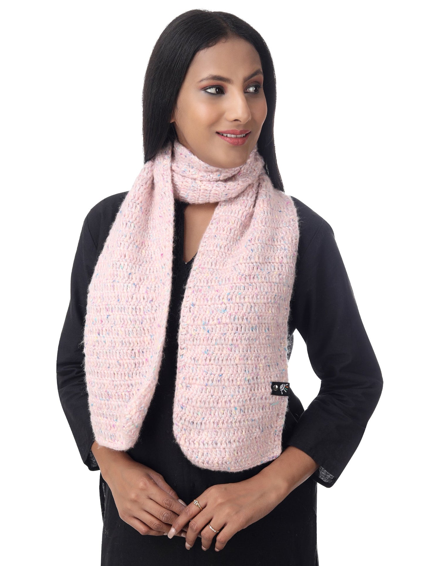 Charming Pastel Pink Crochet Scarf Happy Cultures