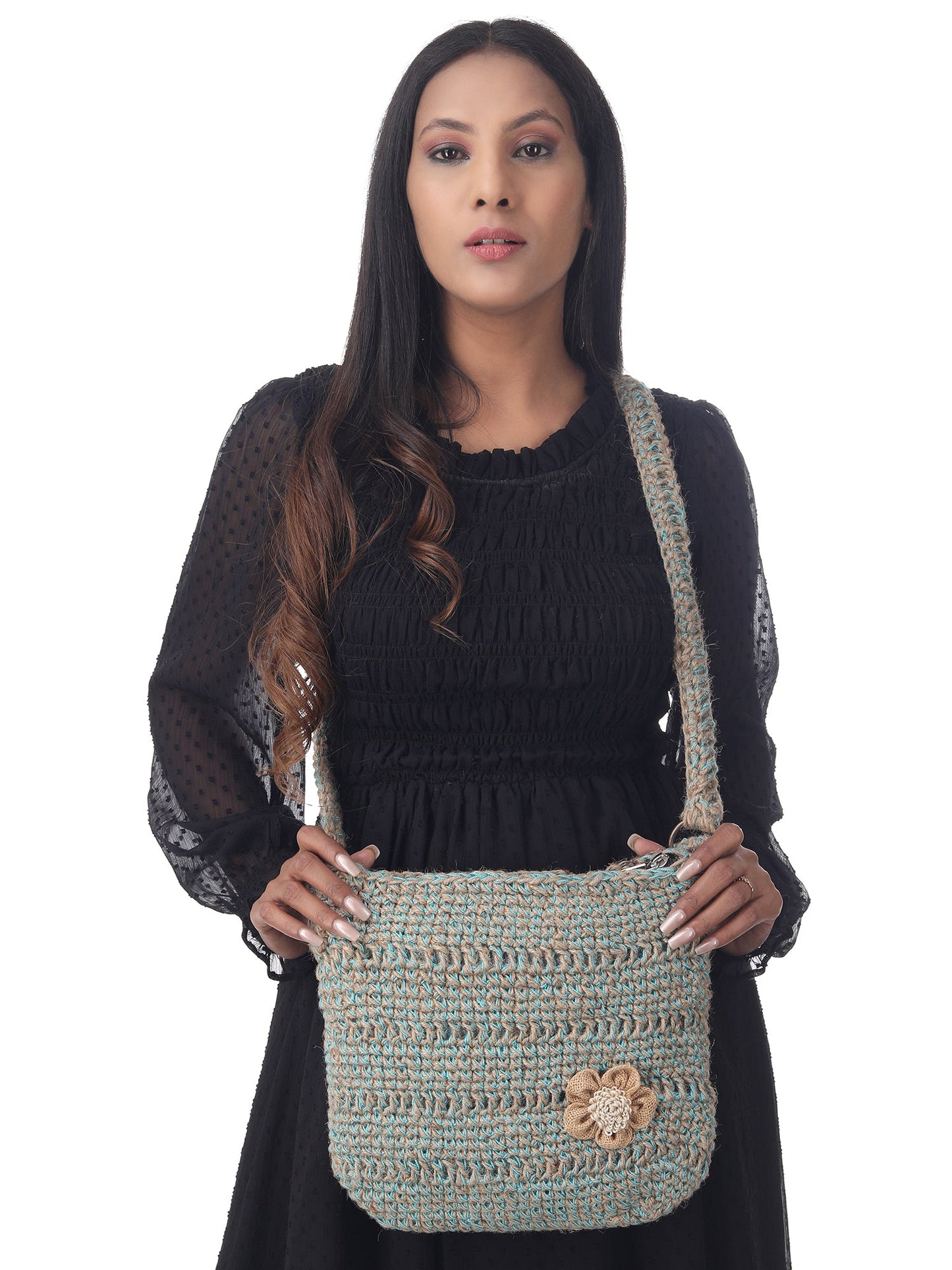 Cobalt Jute Market Bag Happy Cultures