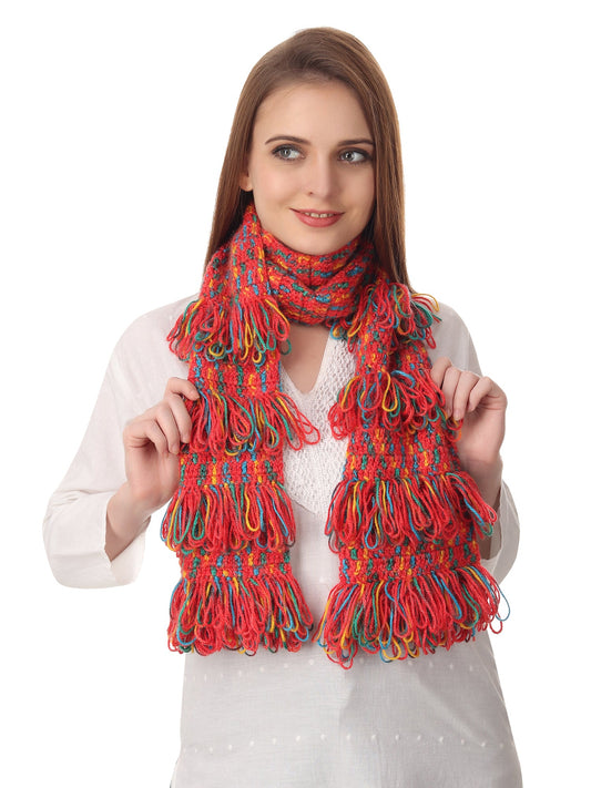 Crimson Carnival Frilled Scarf Happy Cultures