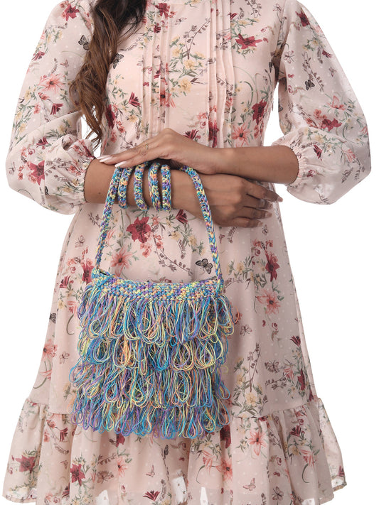 Floral Multi Frilled Crochet Satchel Happy Cultures
