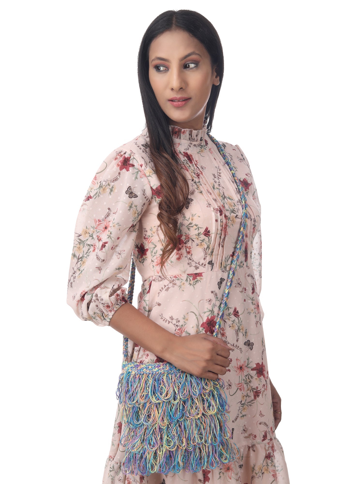 Floral Multi Frilled Crochet Satchel Happy Cultures