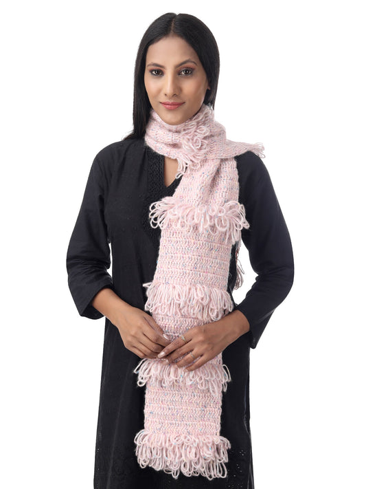 Graceful Blush Pink Frilled Scarf Happy Cultures