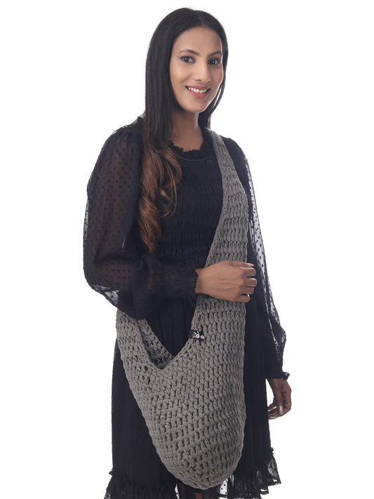 Gray Crochet Beach Tote Happy Cultures