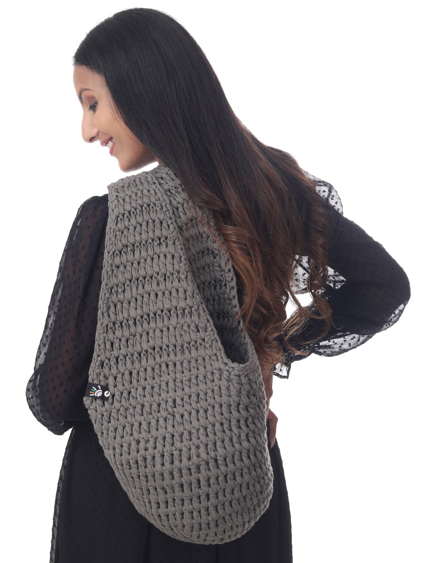 Gray Crochet Beach Tote Happy Cultures