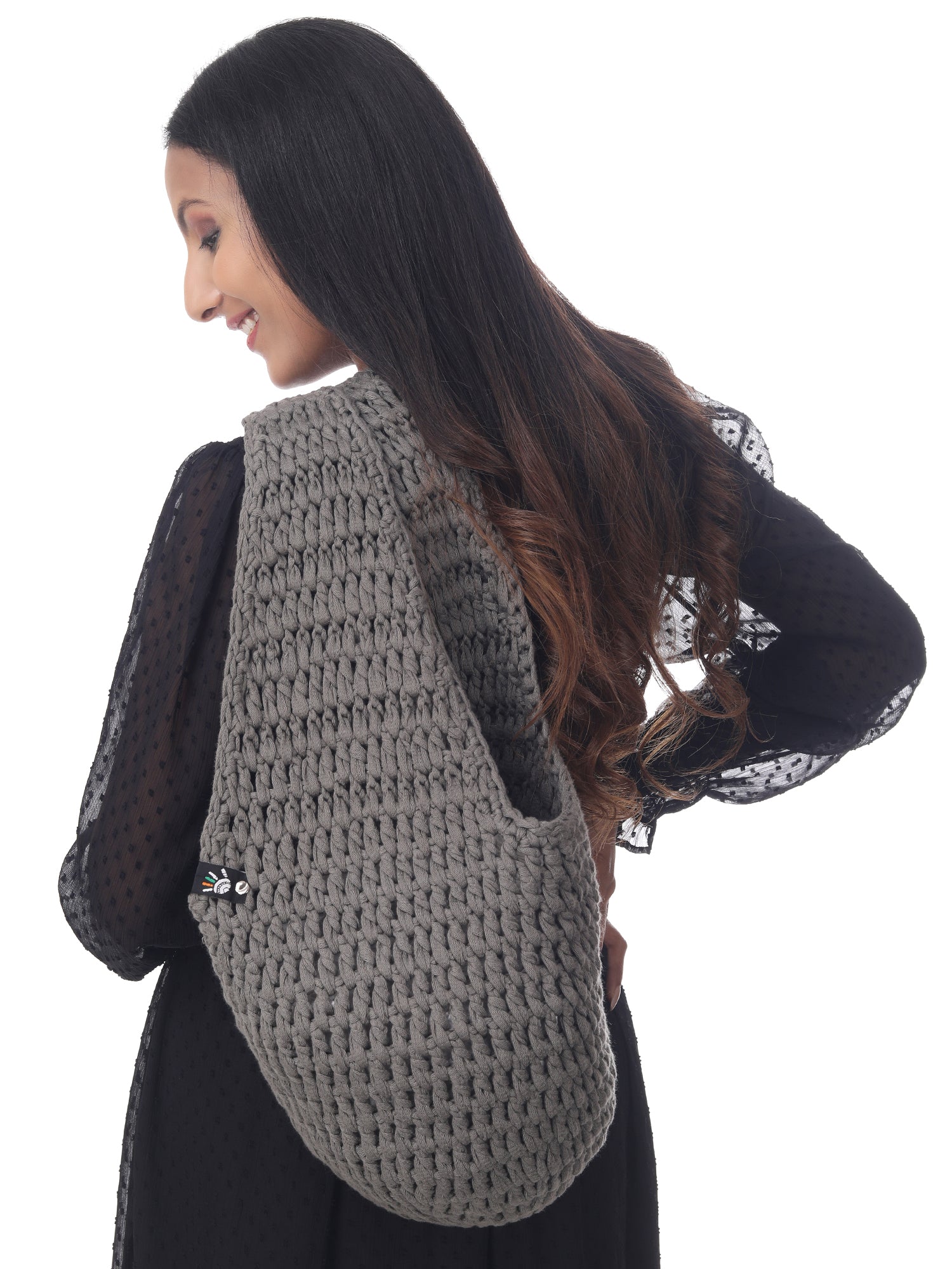 Gray Crochet Beach Tote Happy Cultures