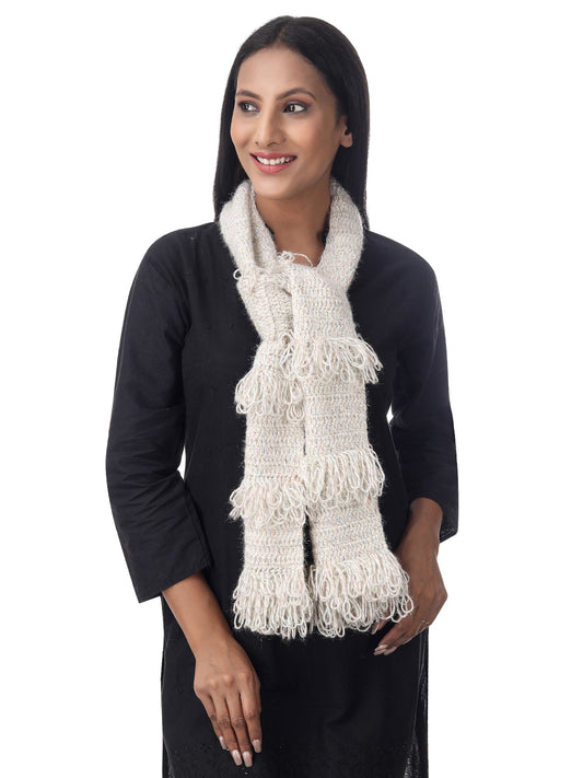 Ivory Whisper Frilled Scarf Happy Cultures