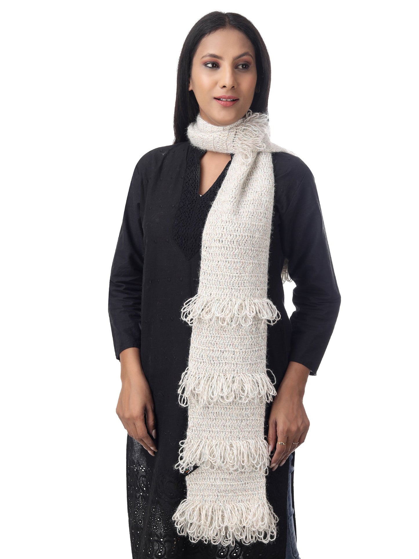 Ivory Whisper Frilled Scarf Happy Cultures