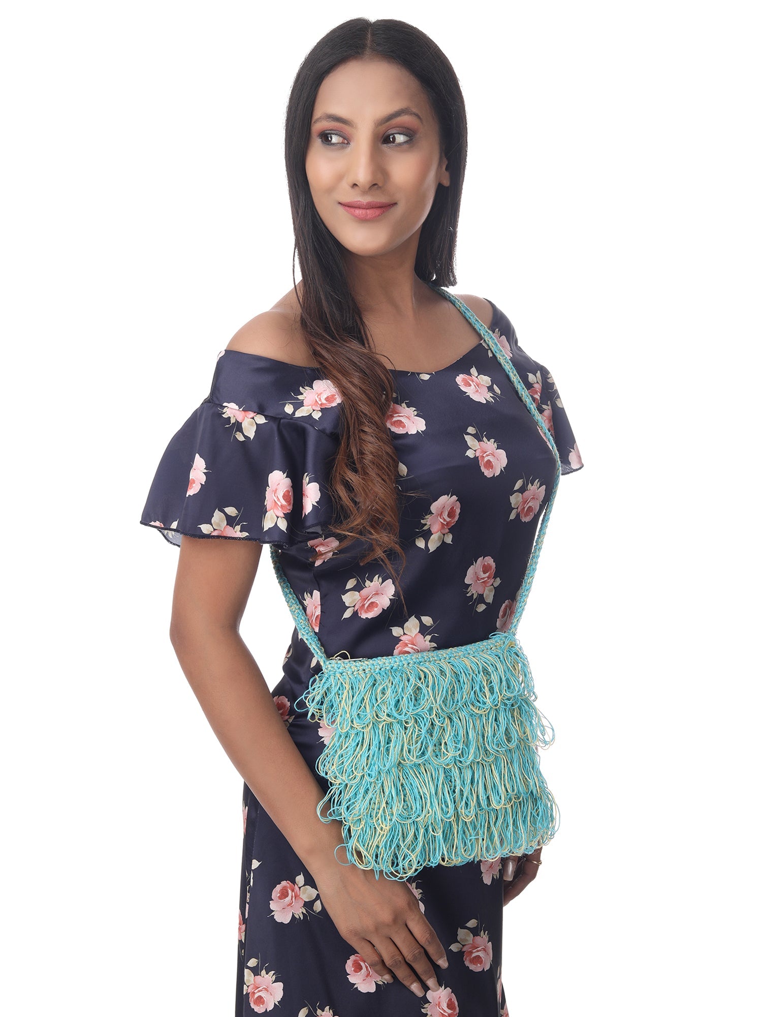 Marine Breeze Frilled Crochet Satchel Happy Cultures