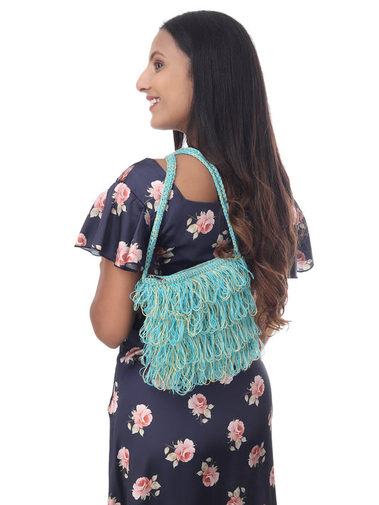 Marine Breeze Frilled Crochet Satchel Happy Cultures