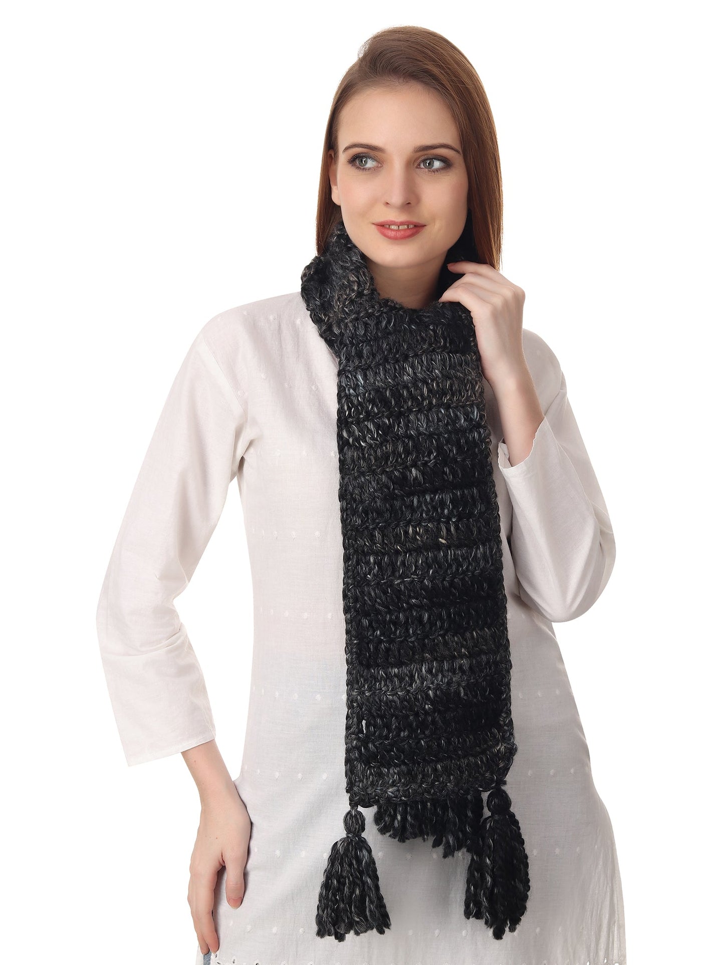 Midnight Heather Crochet Scarf Happy Cultures