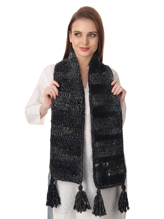 Midnight Heather Crochet Scarf Happy Cultures