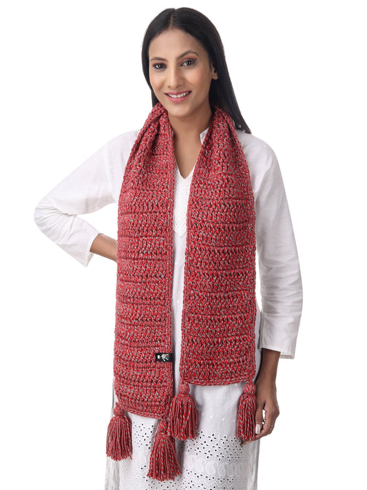 Minimalist Red Crochet Scarf Happy Cultures