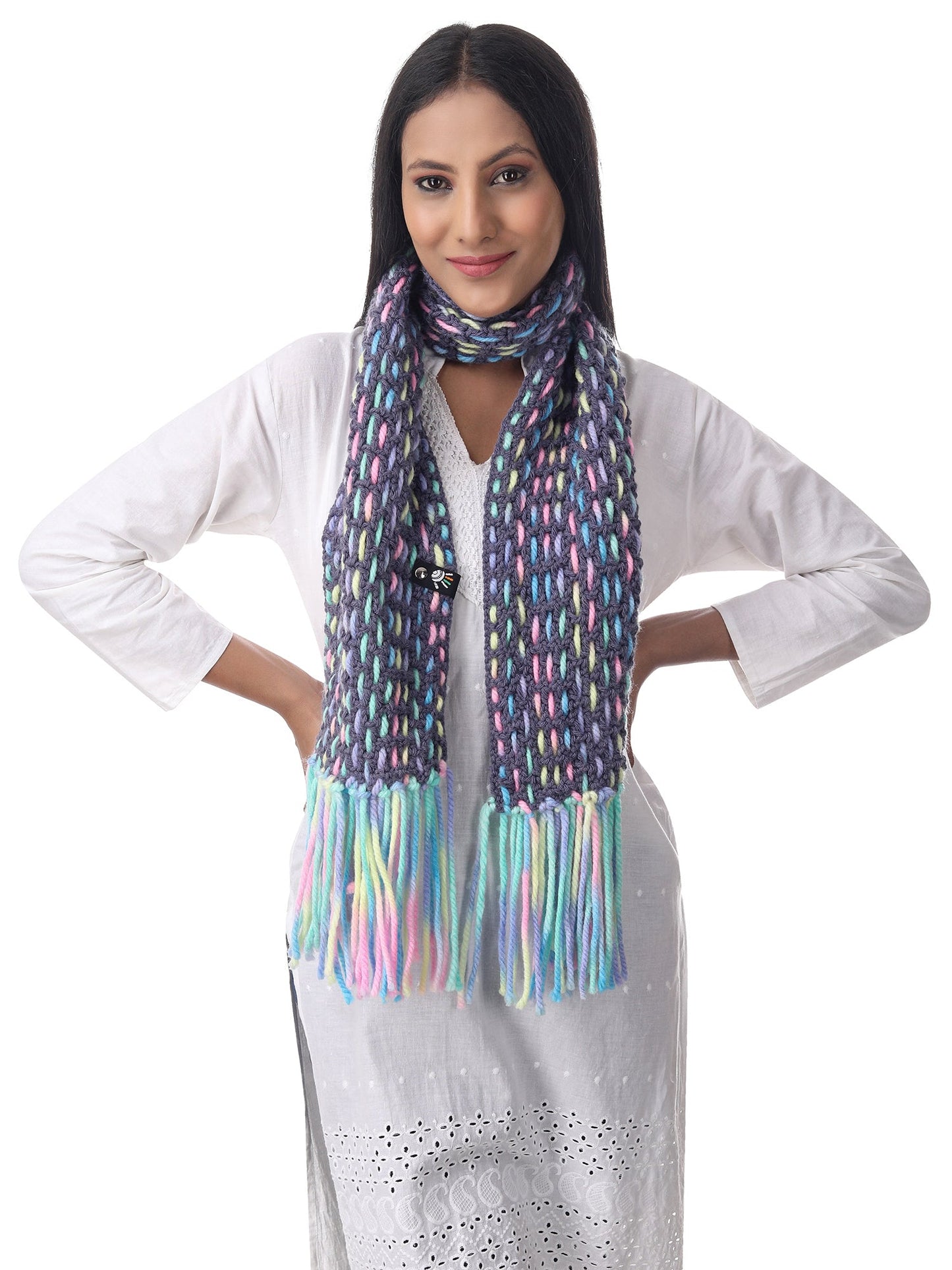 Misty Grey Harmony Weave Scarf Happy Cultures