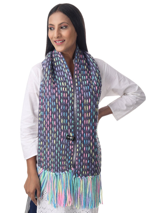 Misty Grey Harmony Weave Scarf Happy Cultures