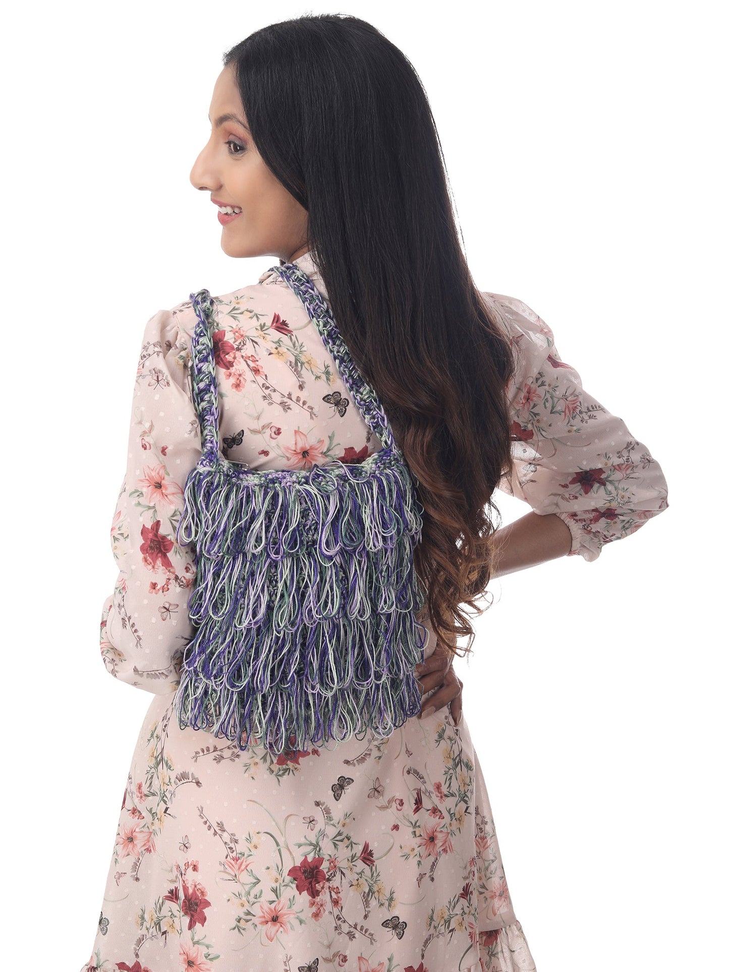 Mosaic Frilled Crochet Satchel Happy Cultures