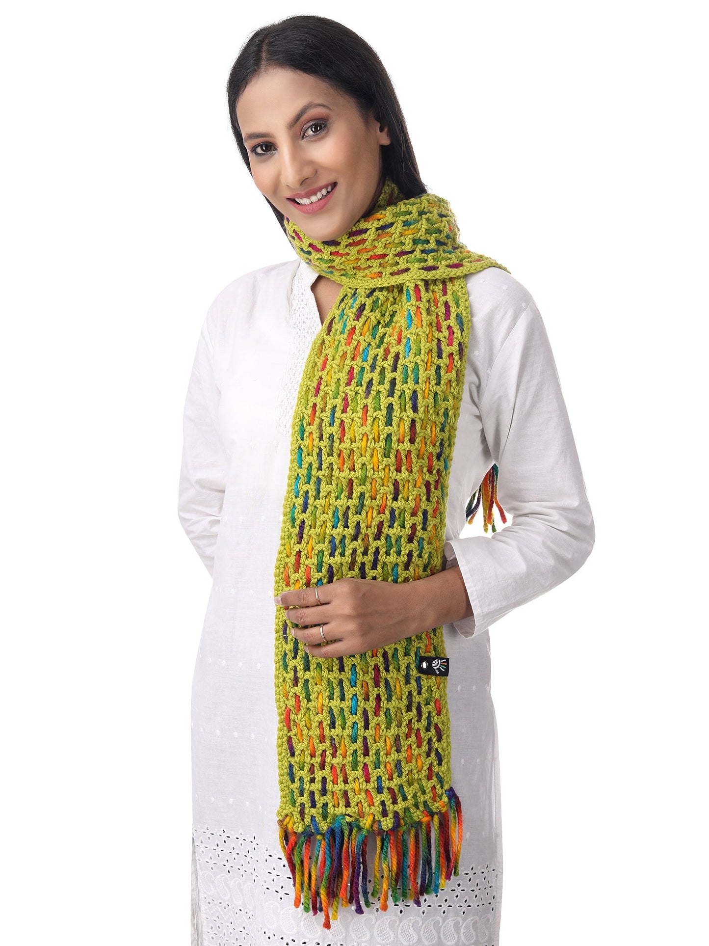 Parrot Green Fusion Weave Scarf Happy Cultures