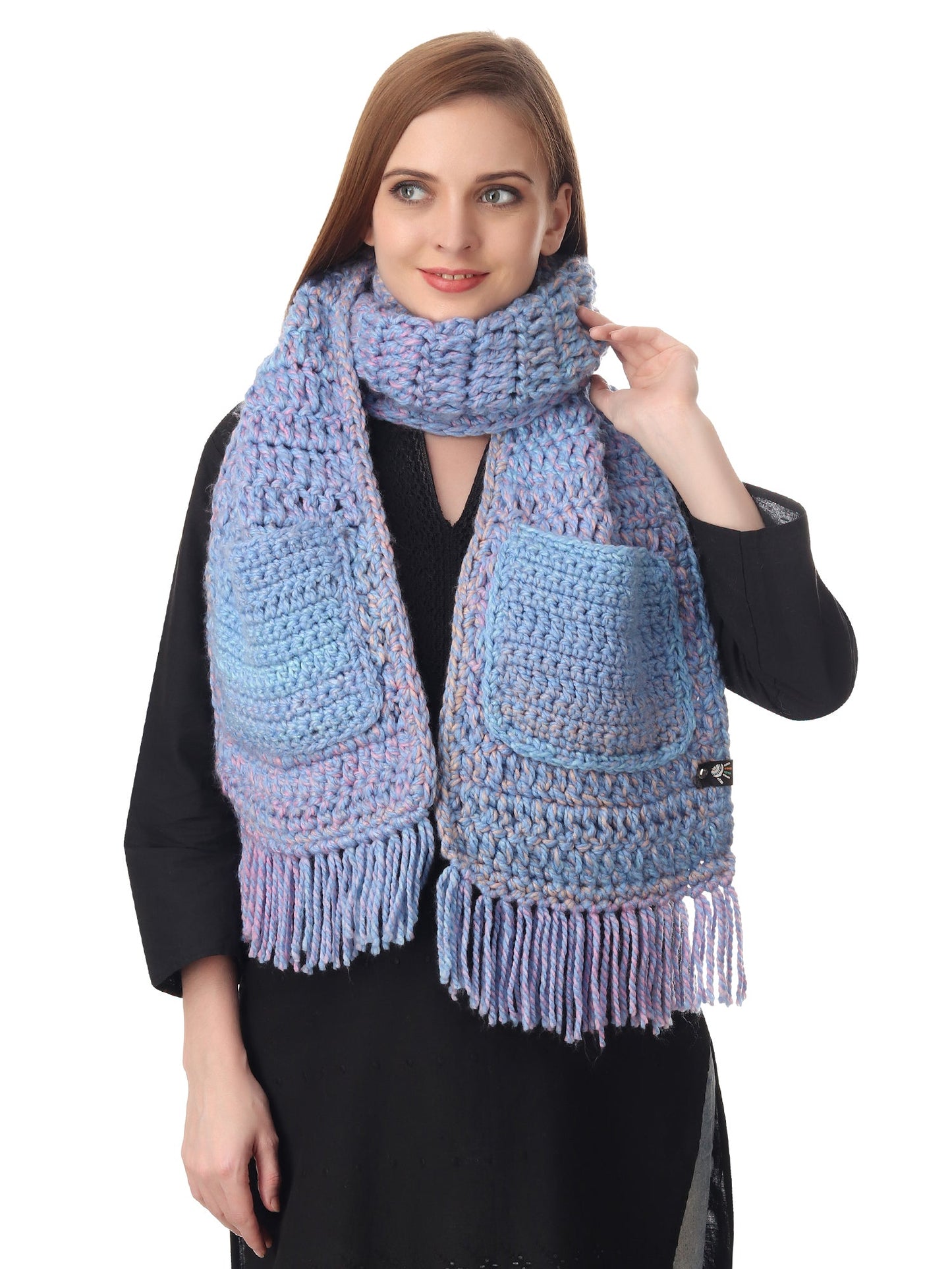 Pocketed Lilac Ombre Unisex Scarf Happy Cultures