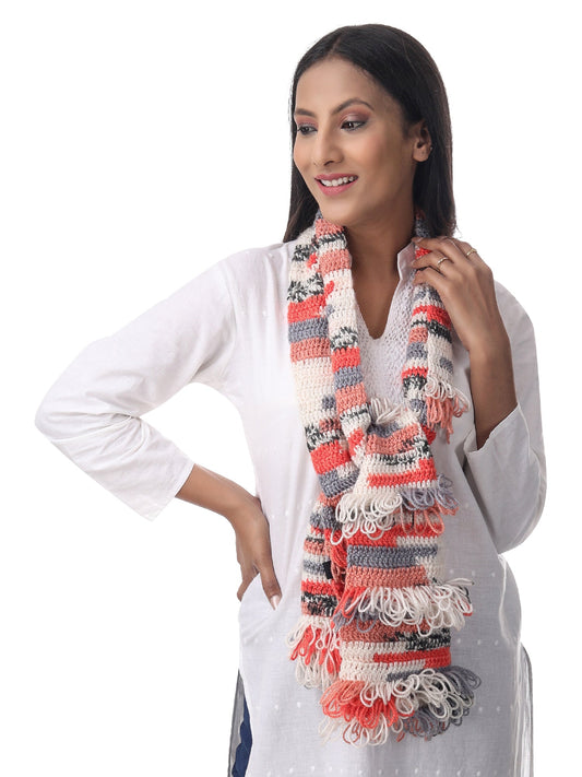 Radiant Koi Orange Frilled Scarf Happy Cultures