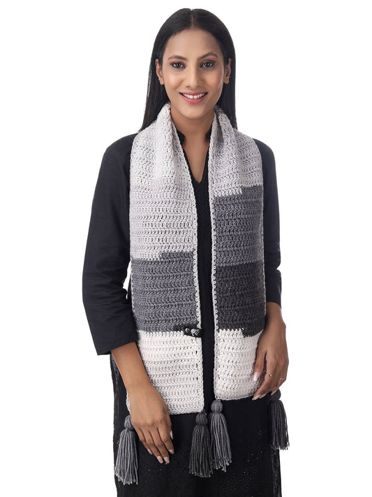 Shades Grey Crochet Scarf Happy Cultures