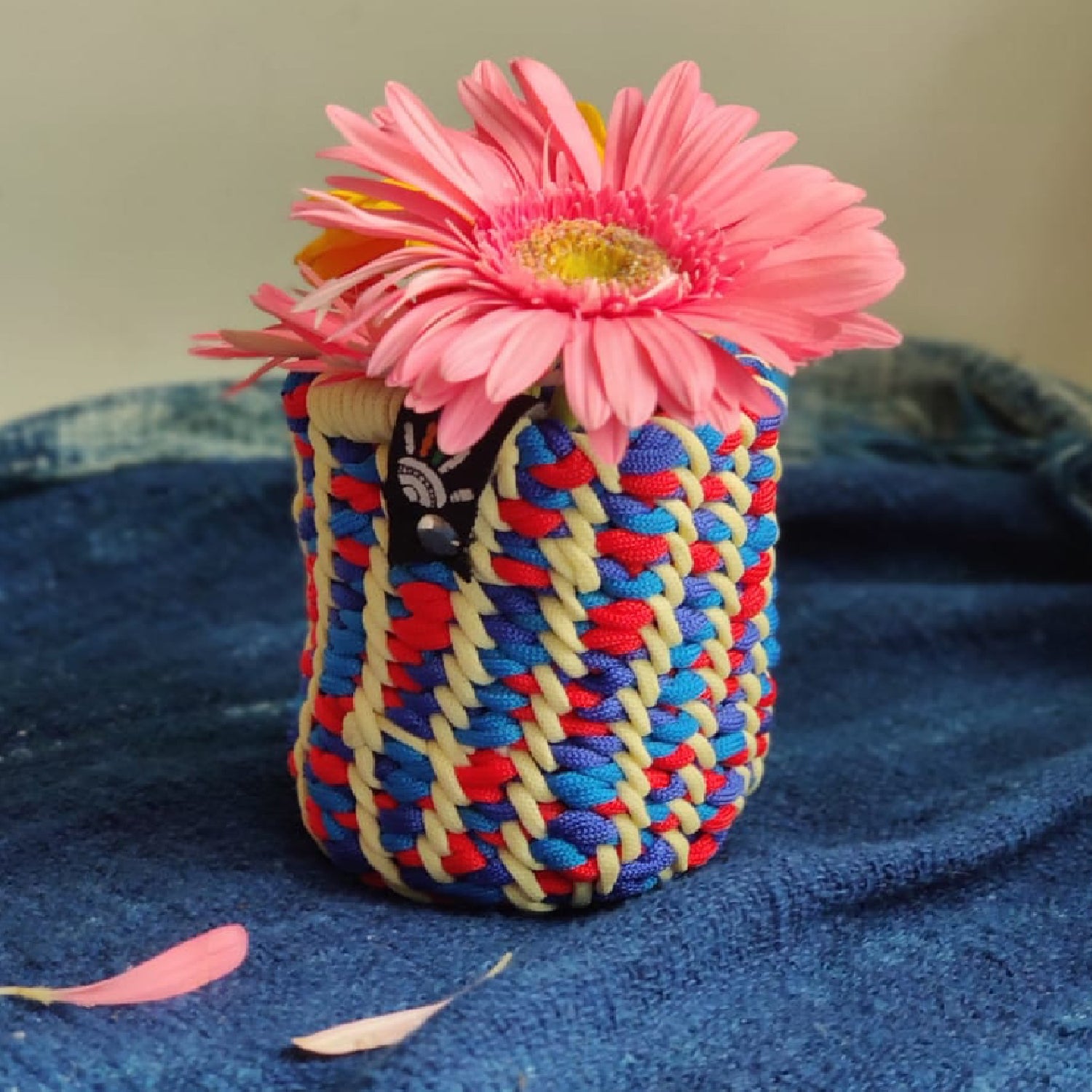 Happy Cultures 'Vibrant' Red and Blue Braided Pen Stand