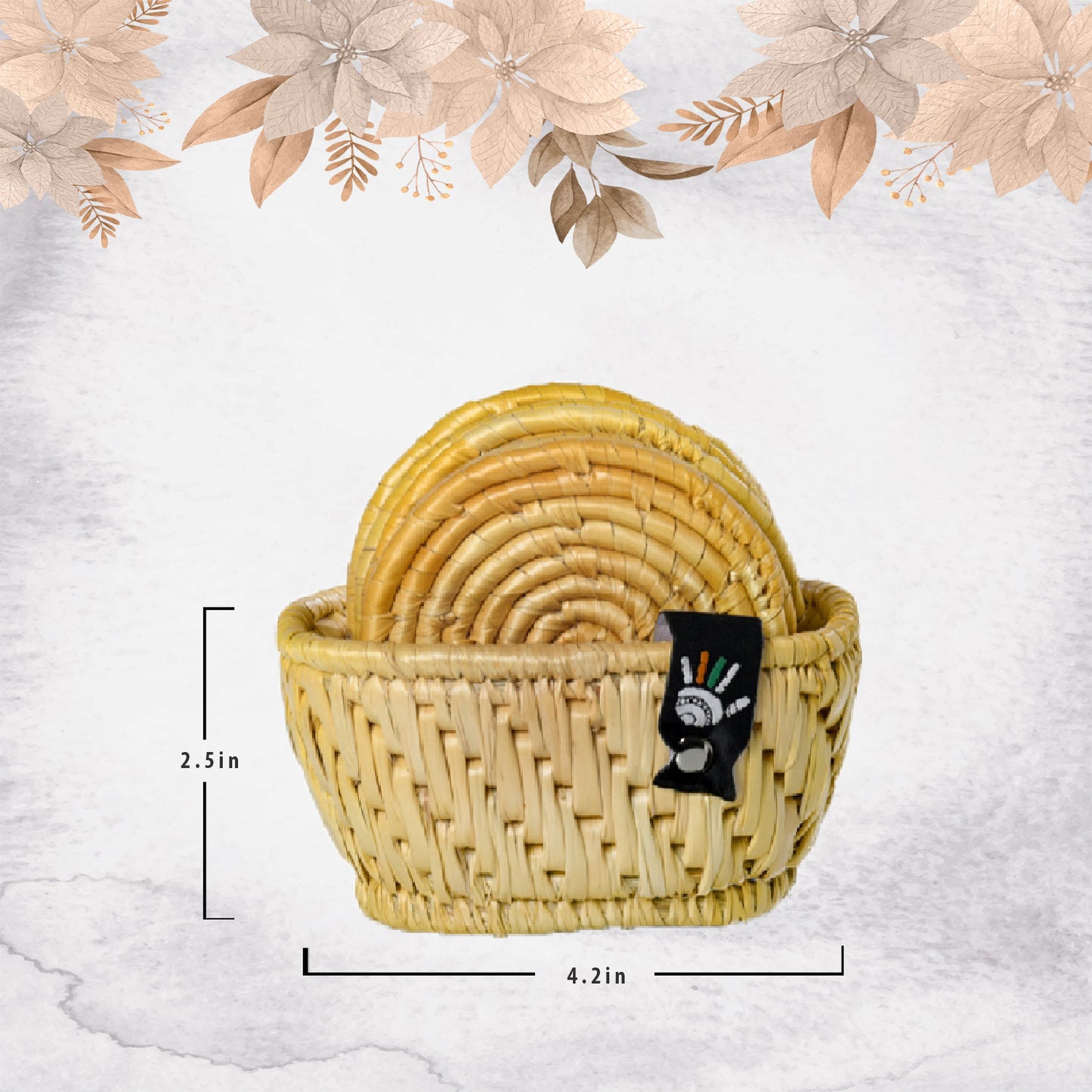 Beige Grass Fiber Coaster - Happy Cultures