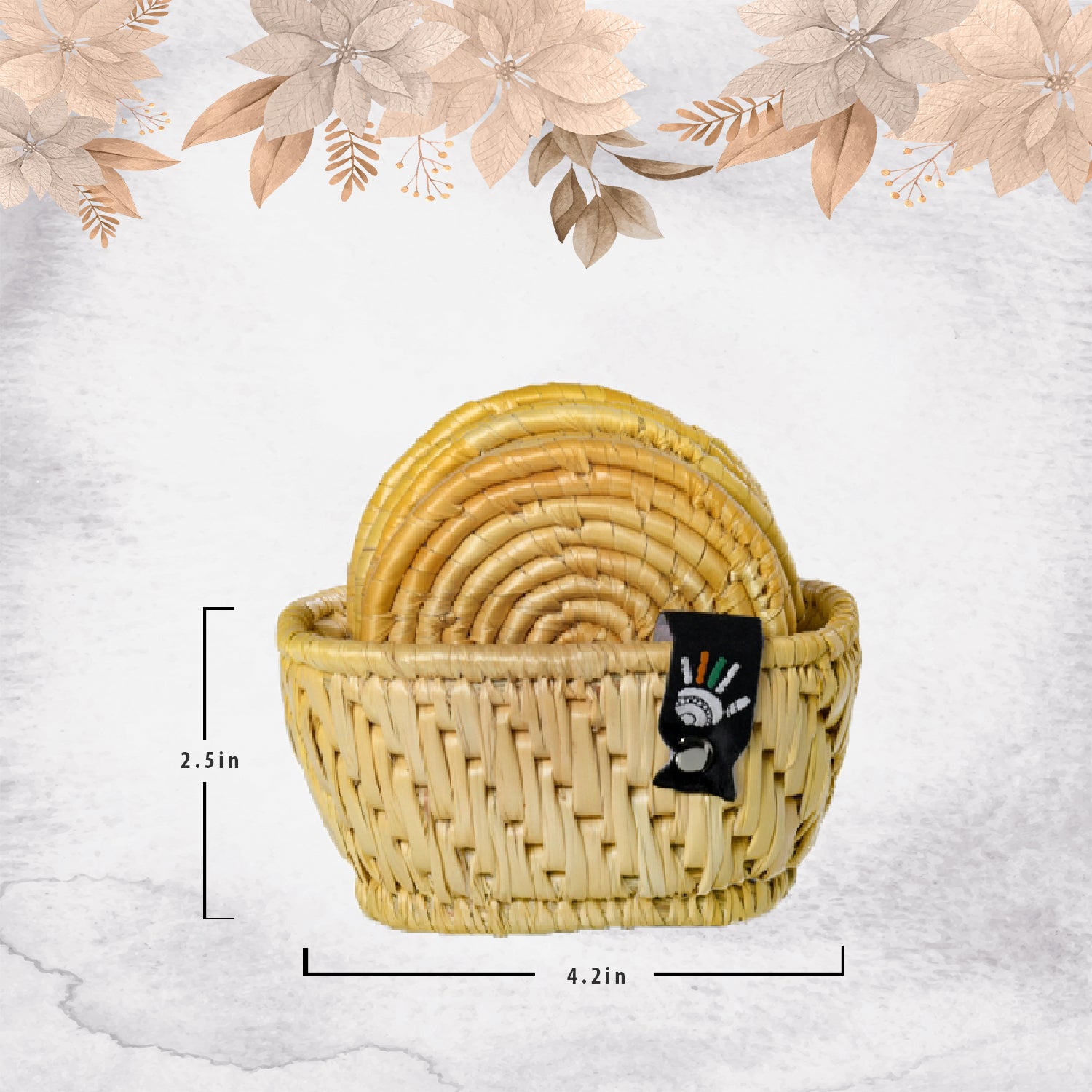 Beige Grass Fiber Coaster - Happy Cultures