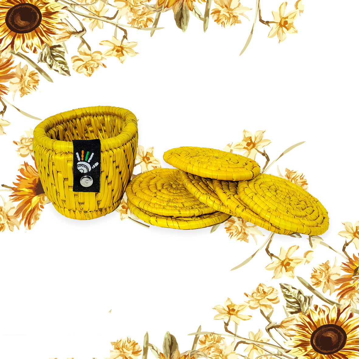 Canary Grass Fiber Coaster - Happy Cultures