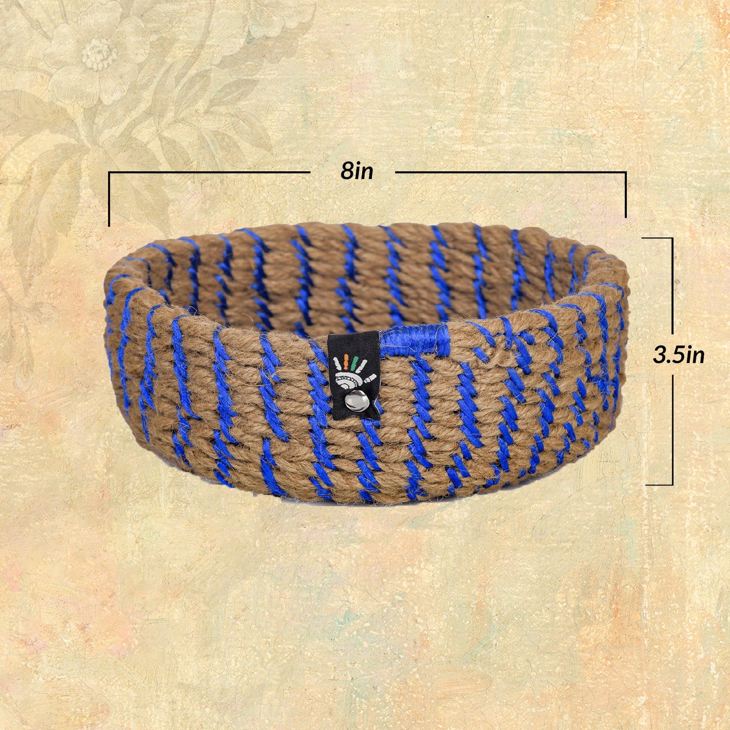 Happy Cultures 'Blue' Jute Braided Basket
