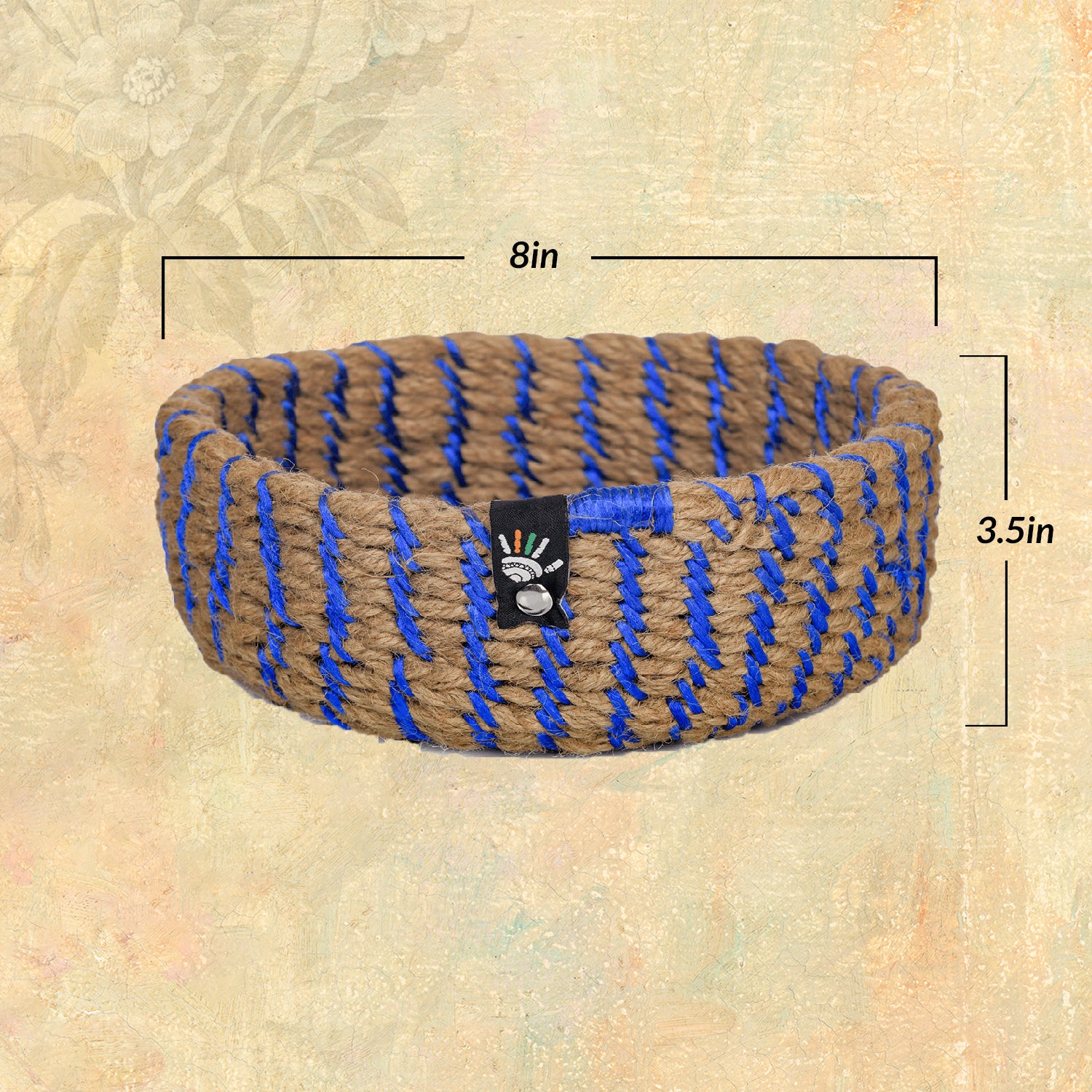 Happy Cultures 'Blue' Jute Braided Basket