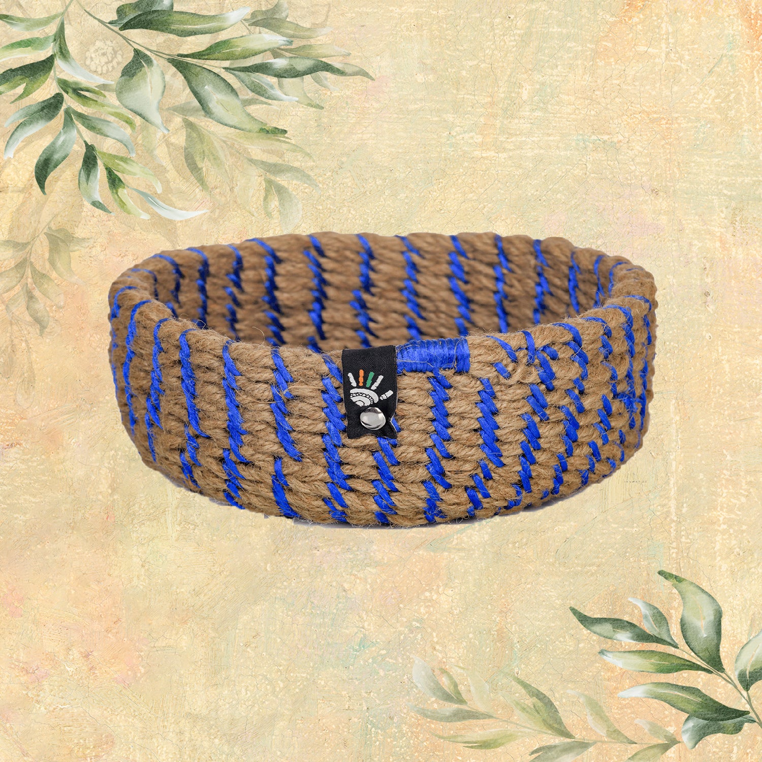 Happy Cultures 'Blue' Jute Braided Basket