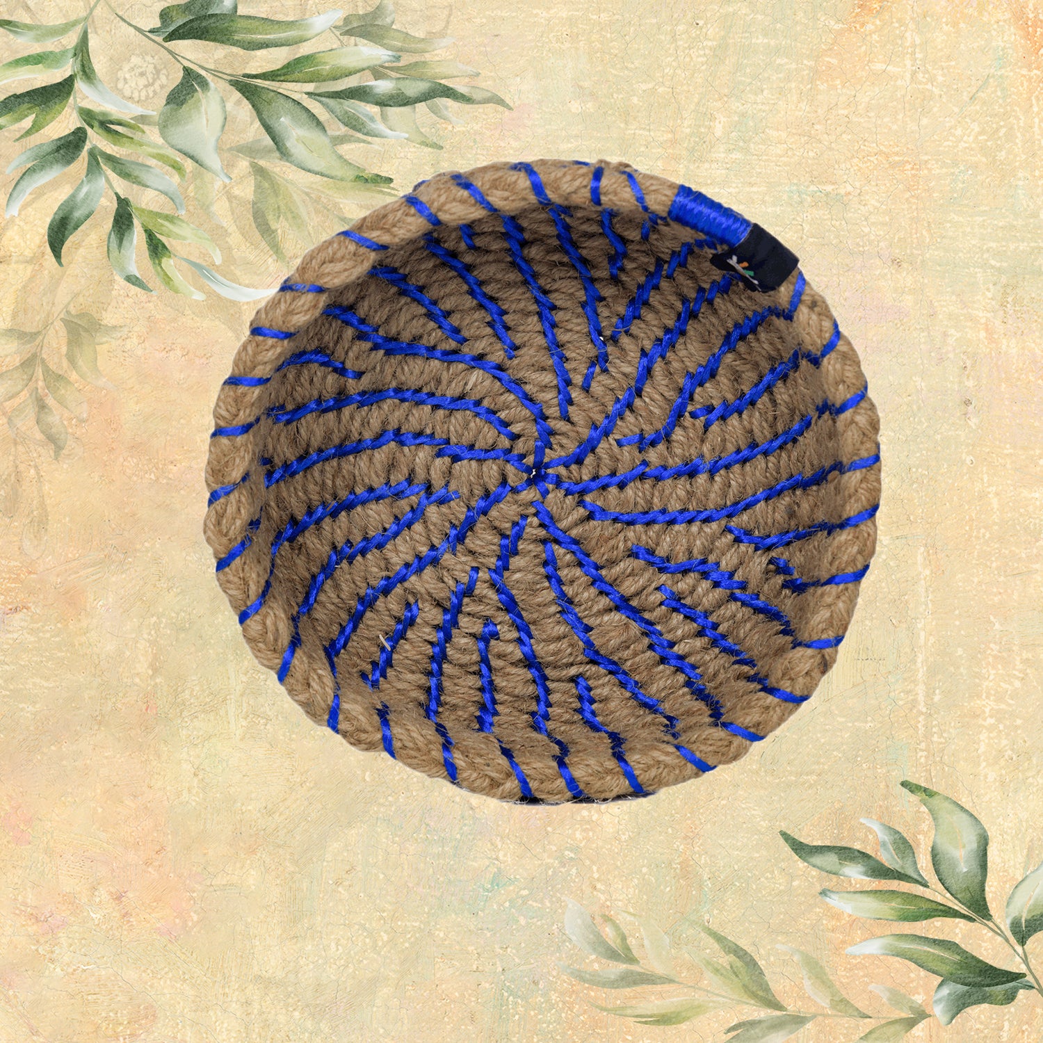 Happy Cultures 'Blue' Jute Braided Basket
