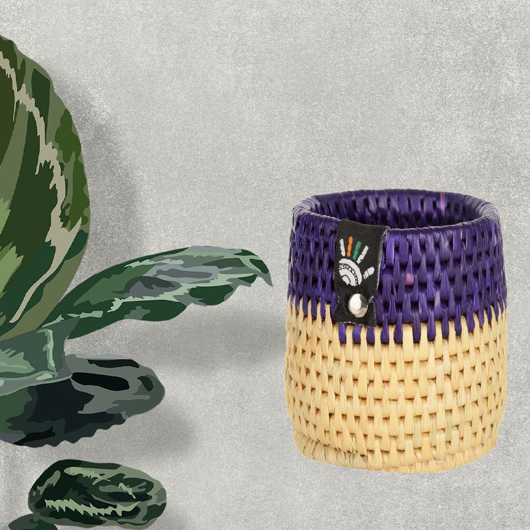 Happy Cultures 'Purple' Moonj Pen Stand