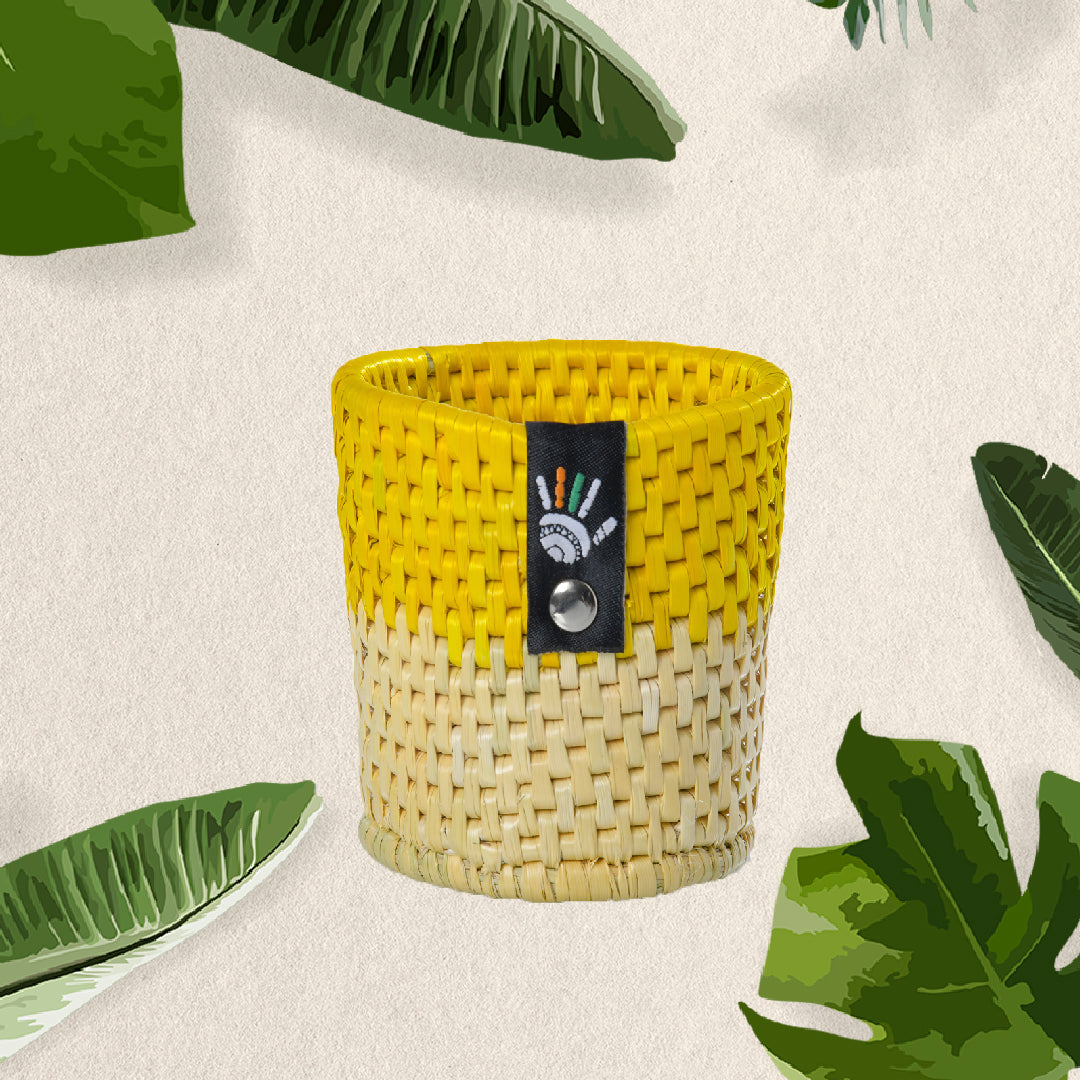 Happy Cultures 'Yellow' Moonj Pen Stand