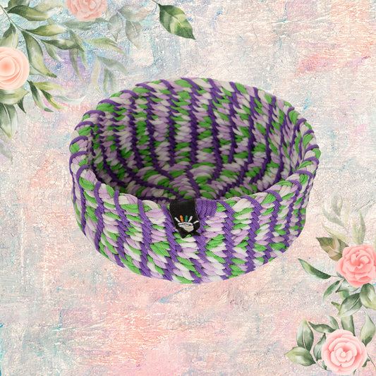 Happy Cultures 'Purple' Yarn Braided Basket
