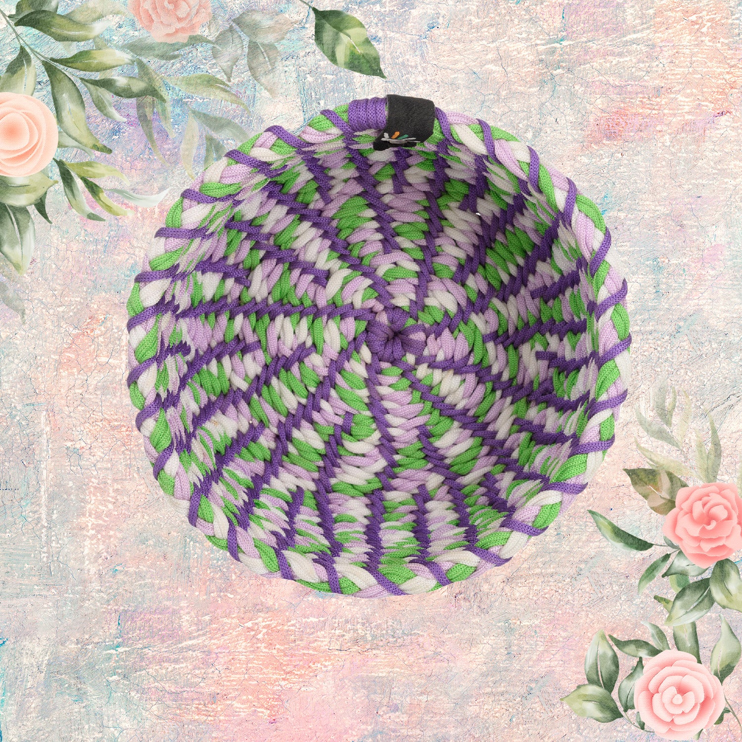 Happy Cultures 'Purple' Yarn Braided Basket