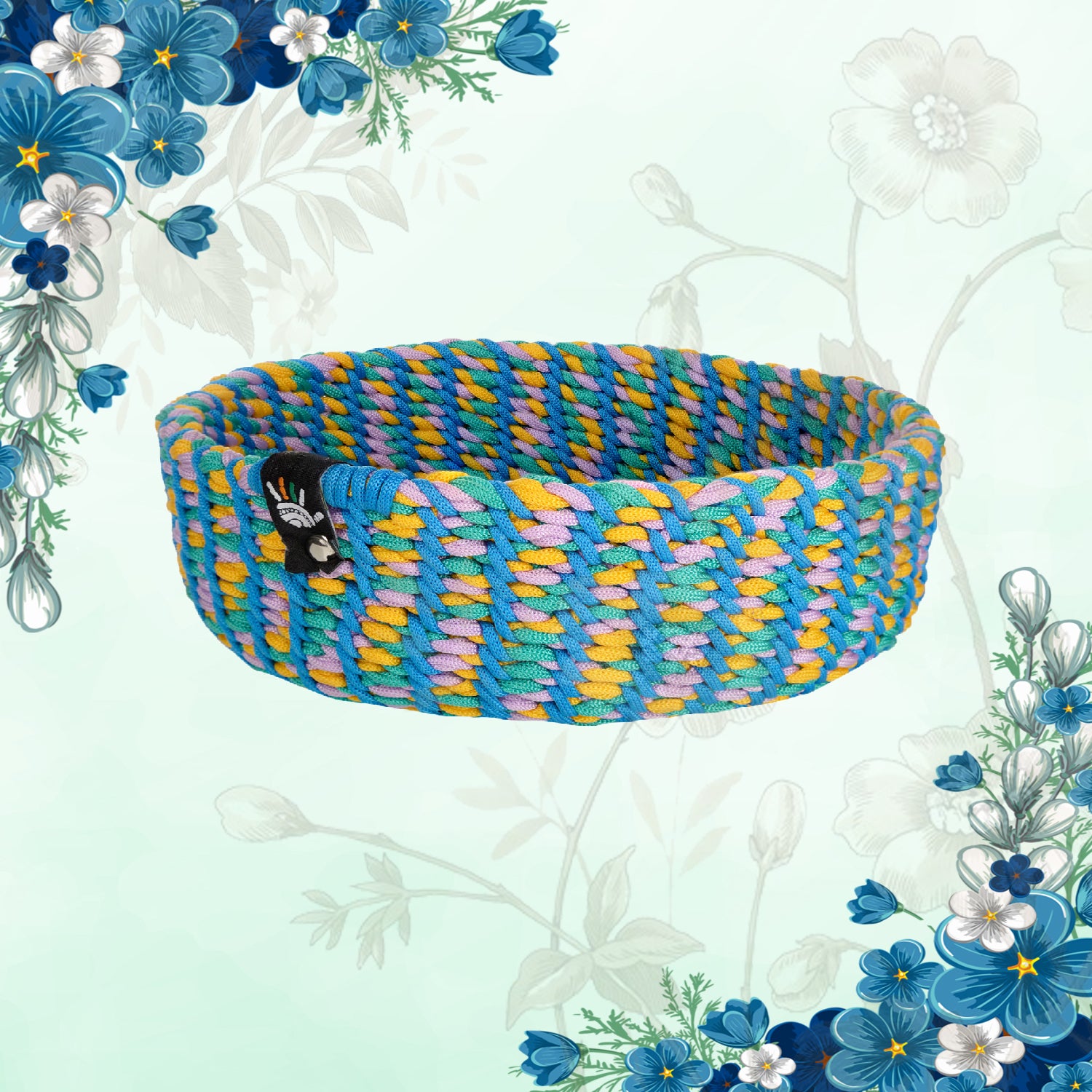 Happy Cultures 'Blue' Yarn Braided Basket