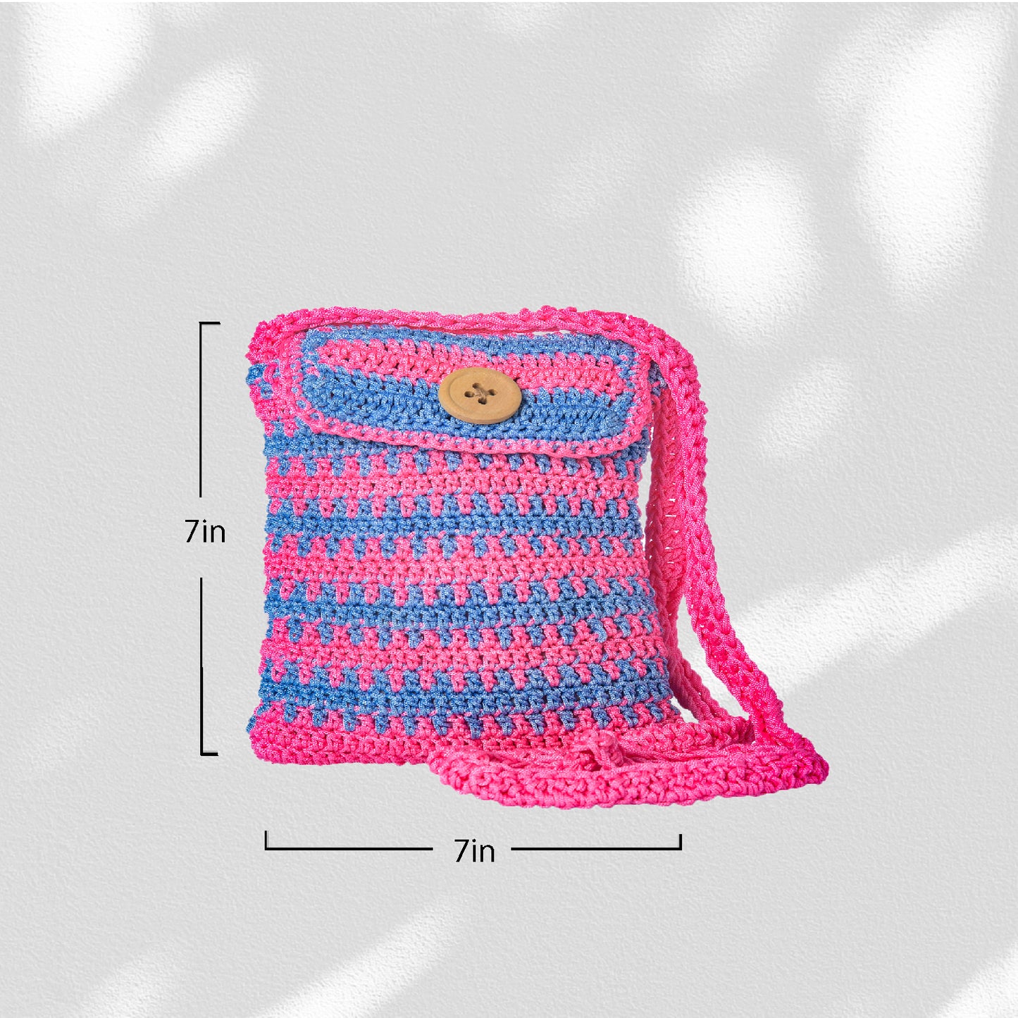 Happy Cultures Magenta Blue Crocheted Sling Bag