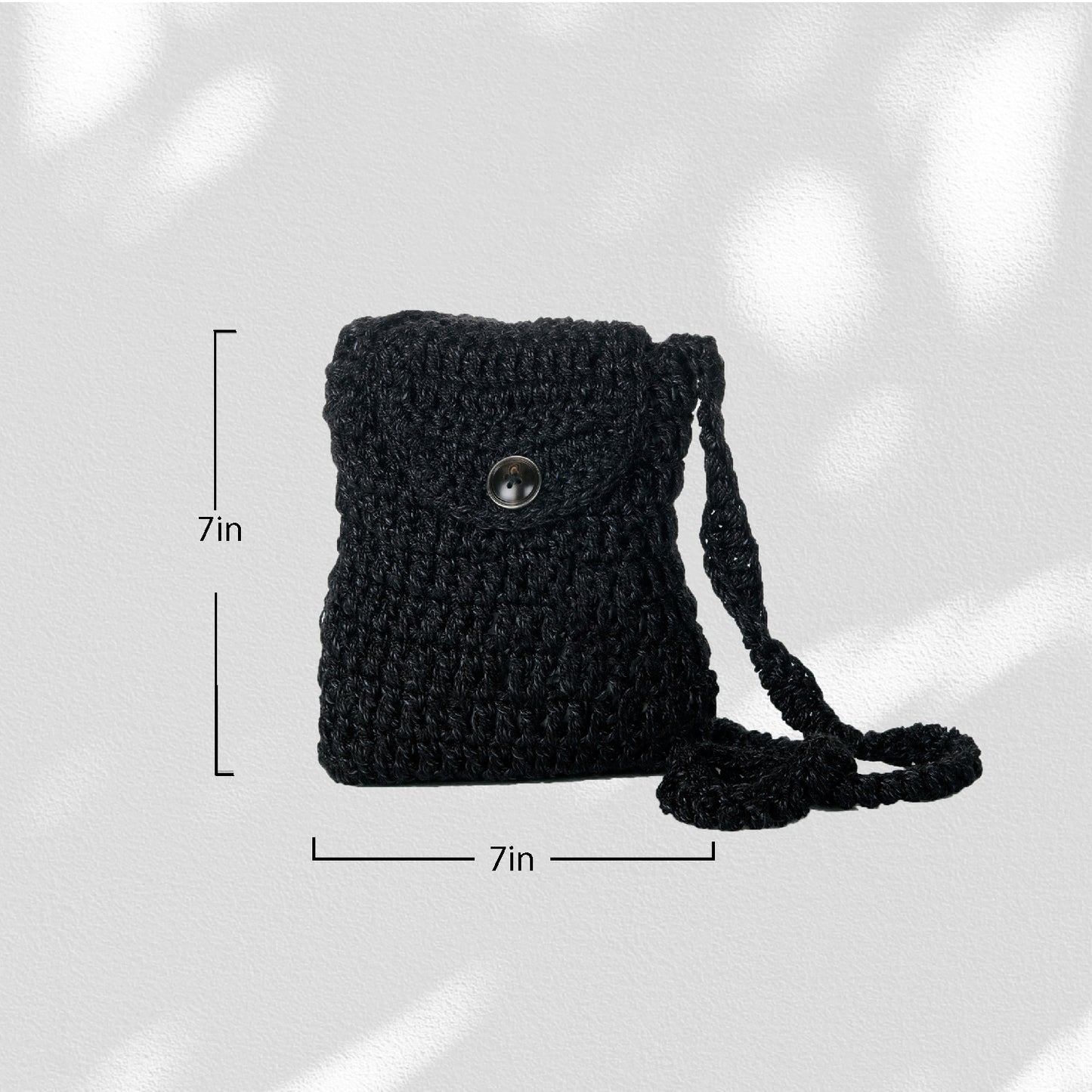 Happy Cultures Midnight Black Crocheted Sling Bag