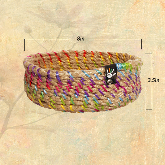 Happy Cultures 'Multicolour' Jute Braided Basket