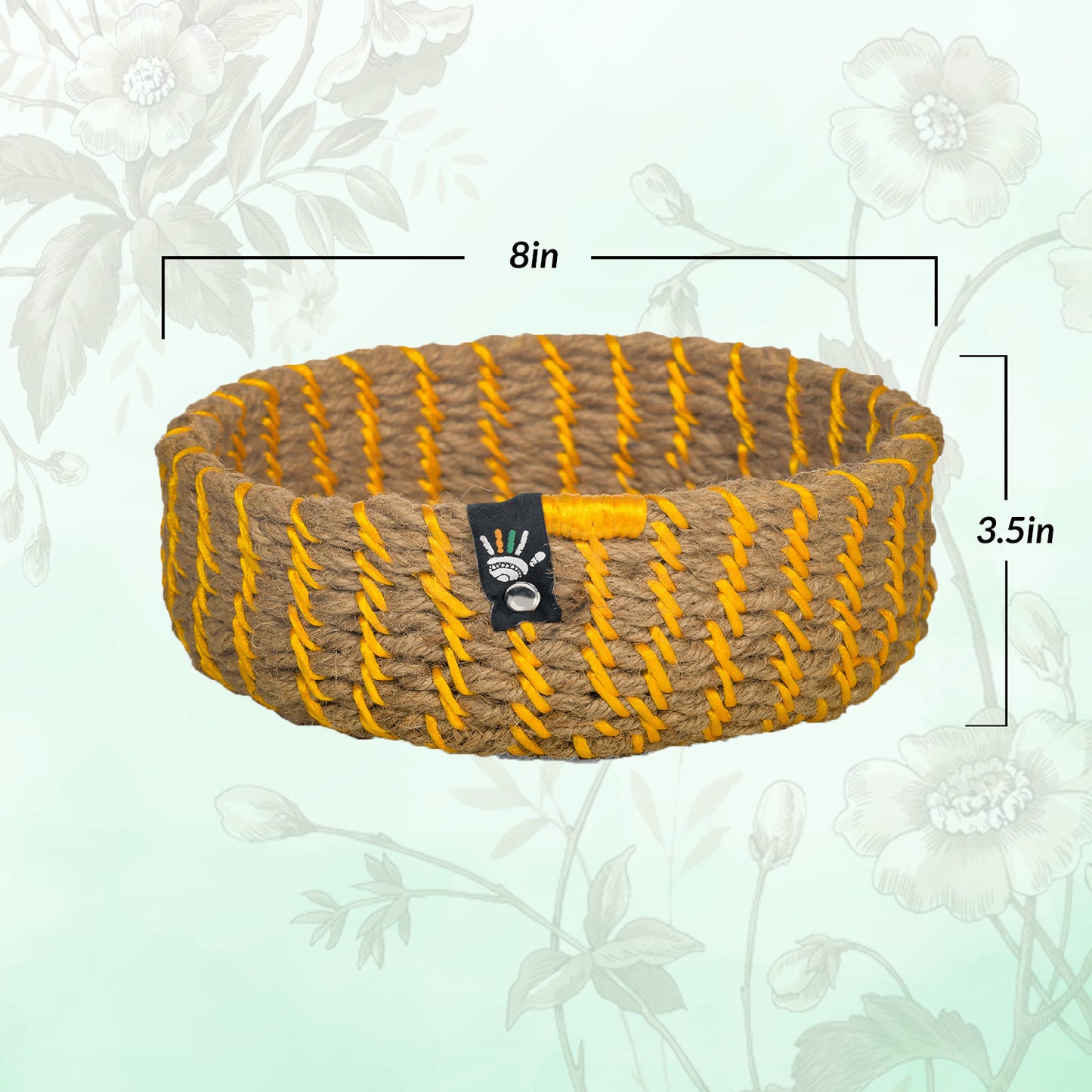 Happy Cultures 'Mustard' Jute Braided Basket