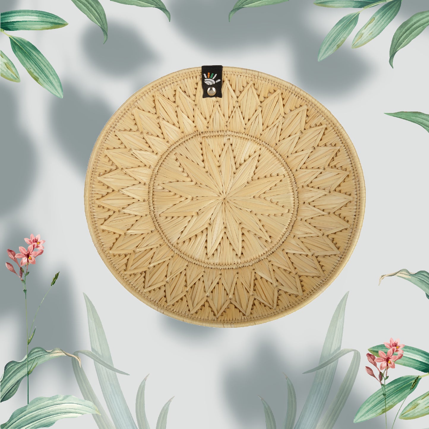 Happy Cultures 'Natural' Floral Moonj Basket