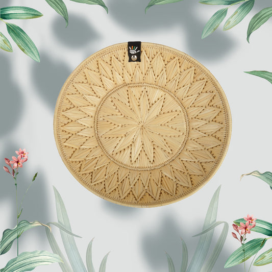 Happy Cultures 'Natural' Floral Moonj Basket