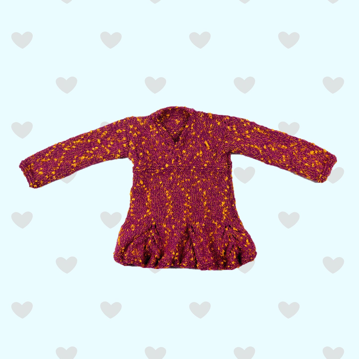 Purple Spotted Woollen Frock - Happy Cultures