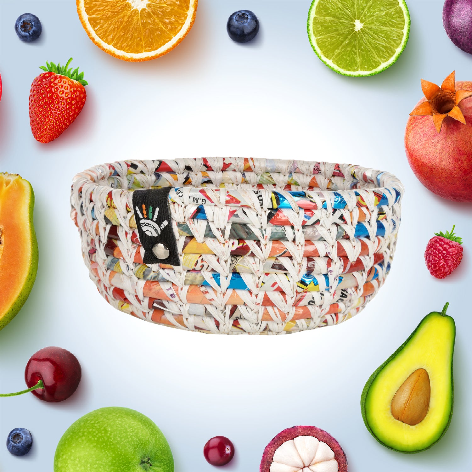 Happy Cultures 'Multicolour' Recycled Wrapper Basket