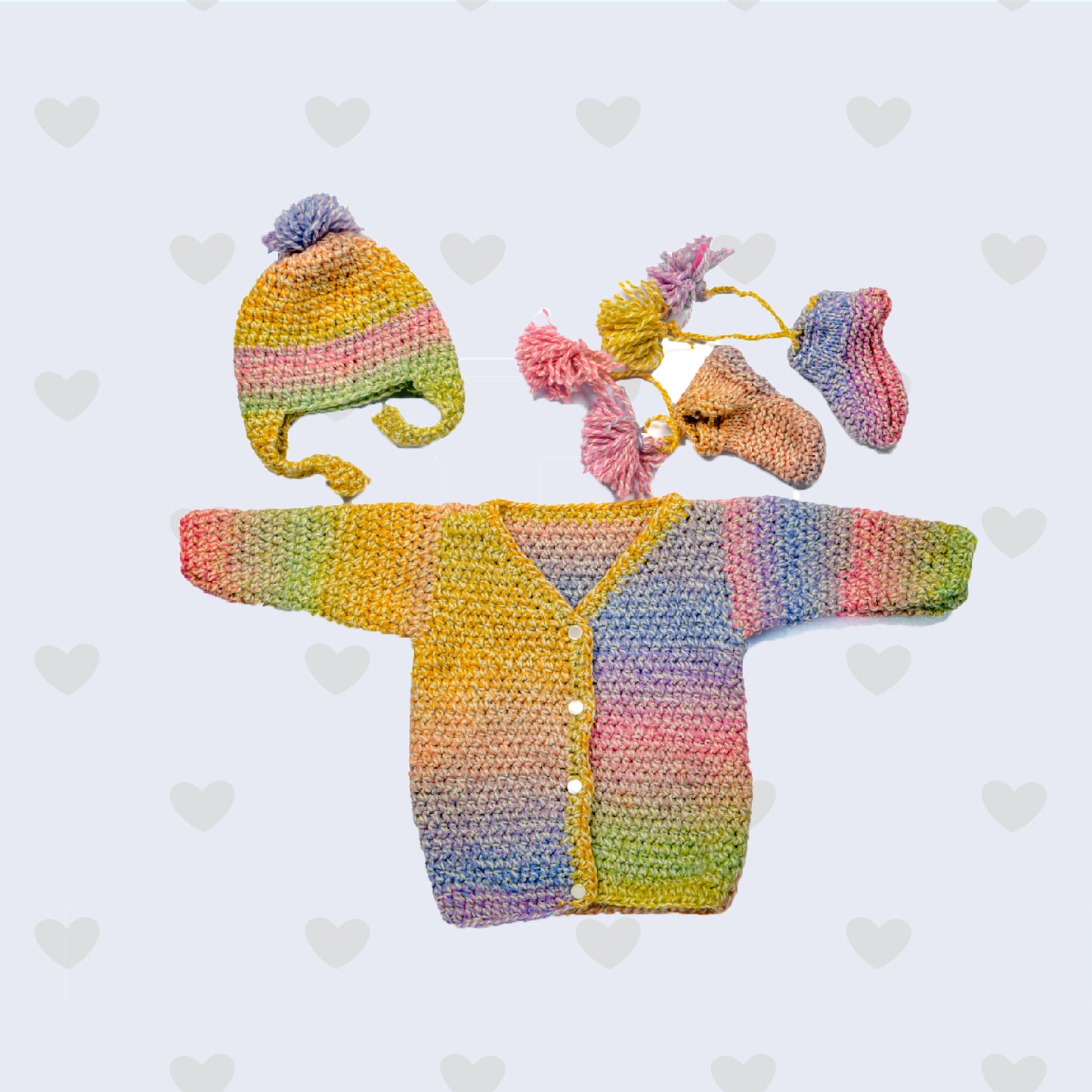 Shaded Yellow Sweater, Sock and Cap Set - Happy Cultures