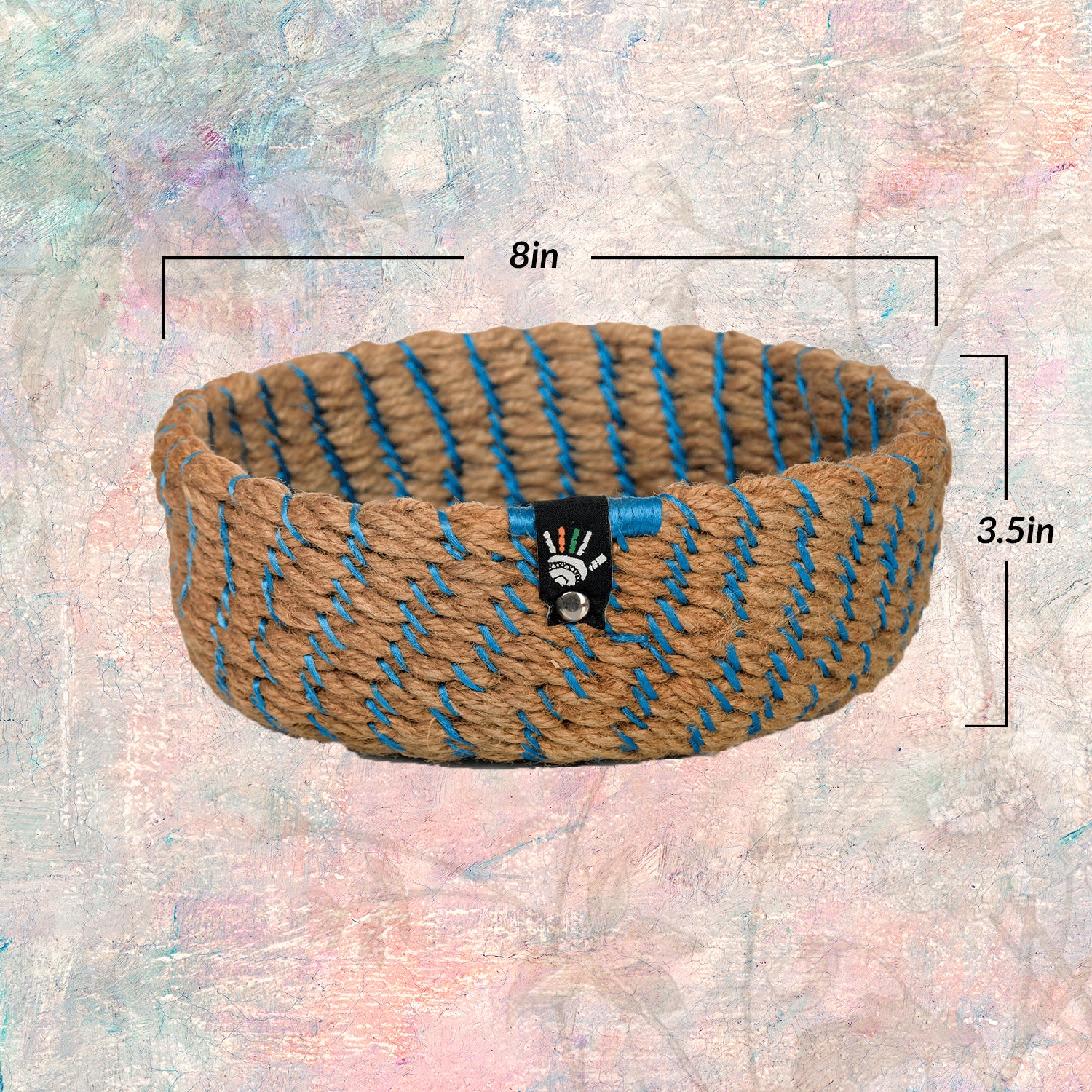 Happy Cultures 'Blue' Jute Braided Basket