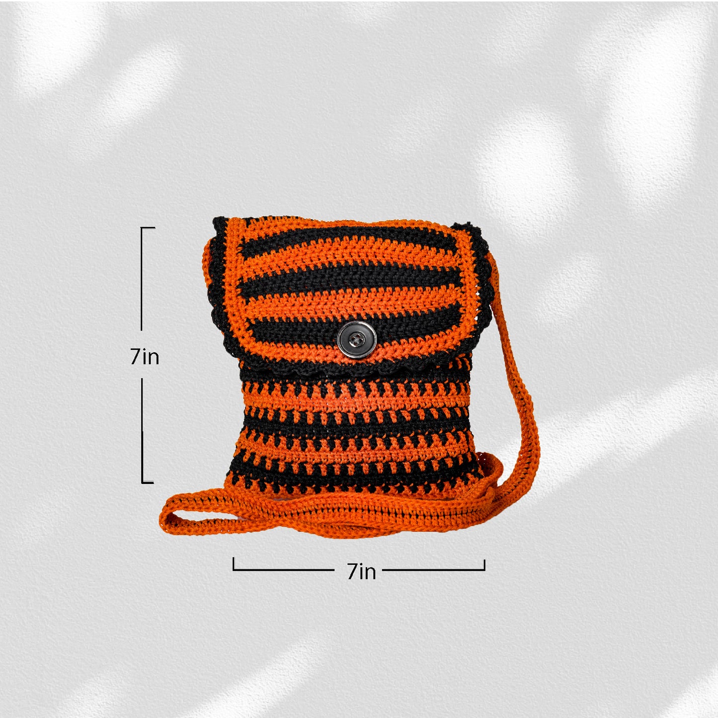 Happy Cultures Tangerine Black Crocheted Sling Bag