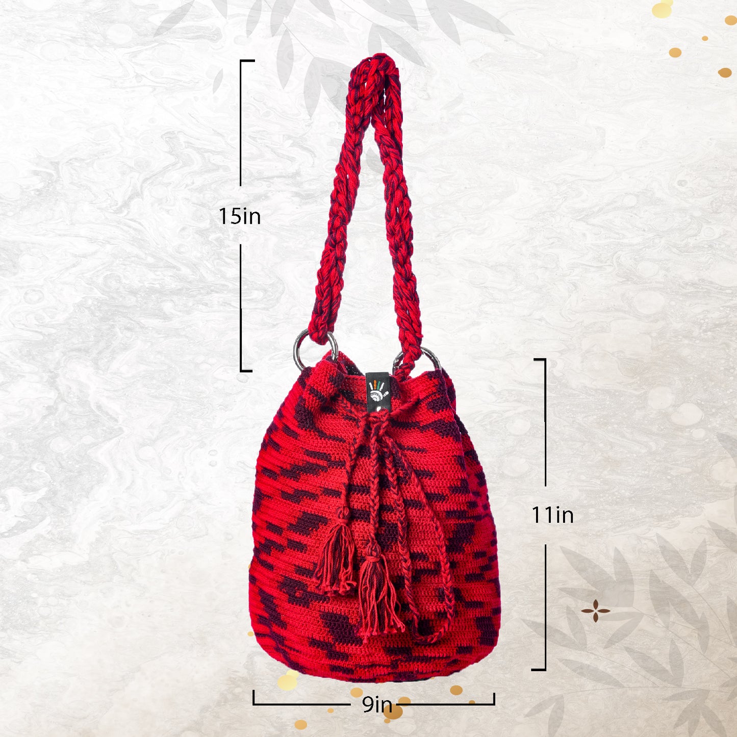 Happy Cultures Vermilion Tassel Potli Bag