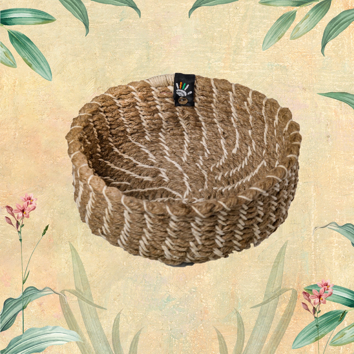 Happy Cultures 'Beige' Jute Braided Basket