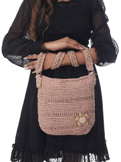 Blush Jute Market Bag Happy Cultures